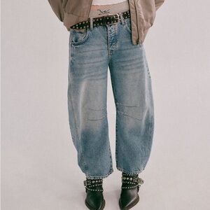 We the free good luck mid-rise barrel jeans . Ultra light beam